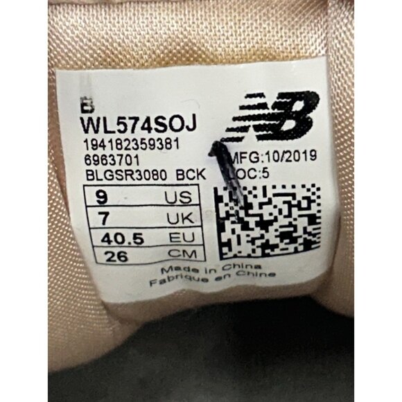 New Balance 574 Shoes Sneakers Womens Size 9 Champaign Pink Metallic WL574SOJ - Picture 8 of 9